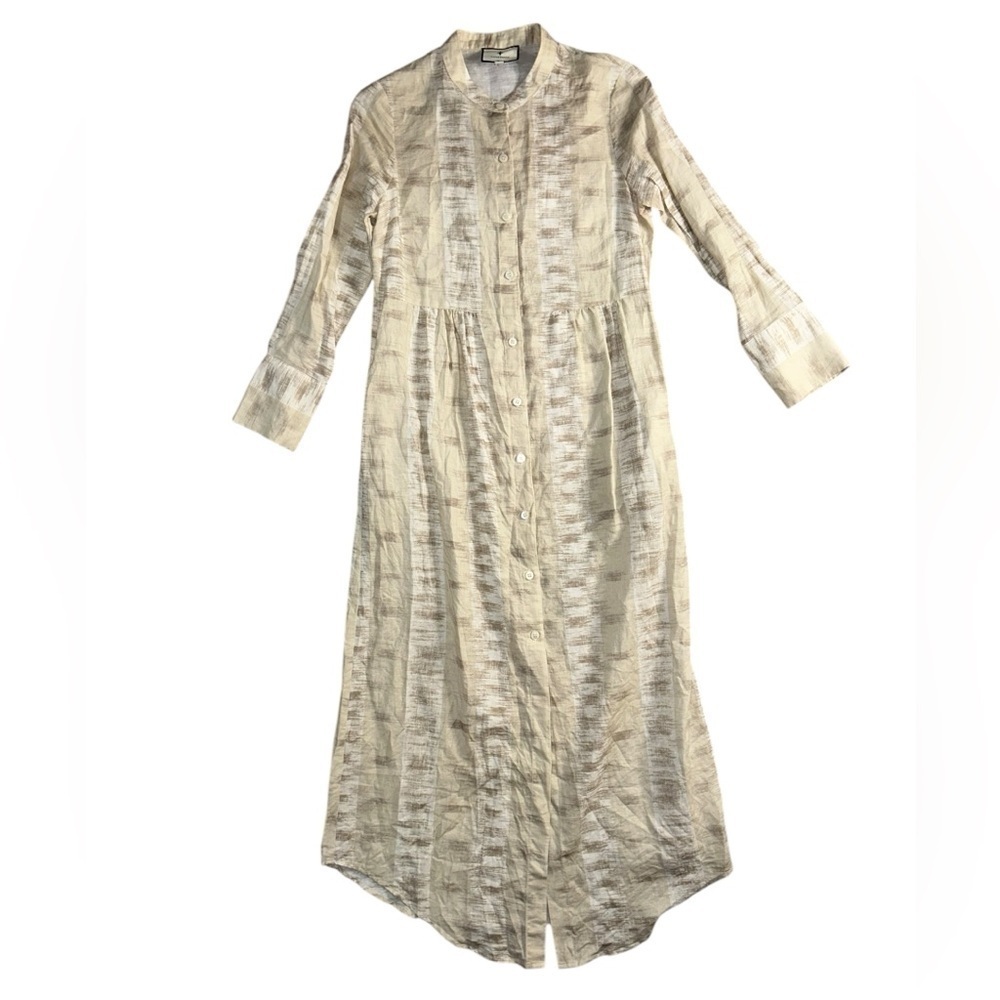 Tuckernuck Ikat Sheffield Button Up Shirt Dress Sandstone Size XS Preppy Boho